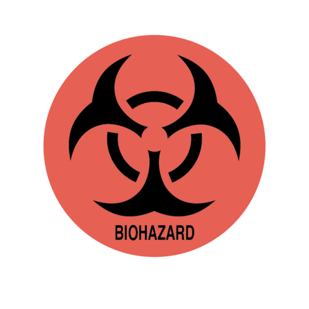 NEVS Label, Biohazard Symbol - circle 1-1/4" x 1-1/4" LBH-19